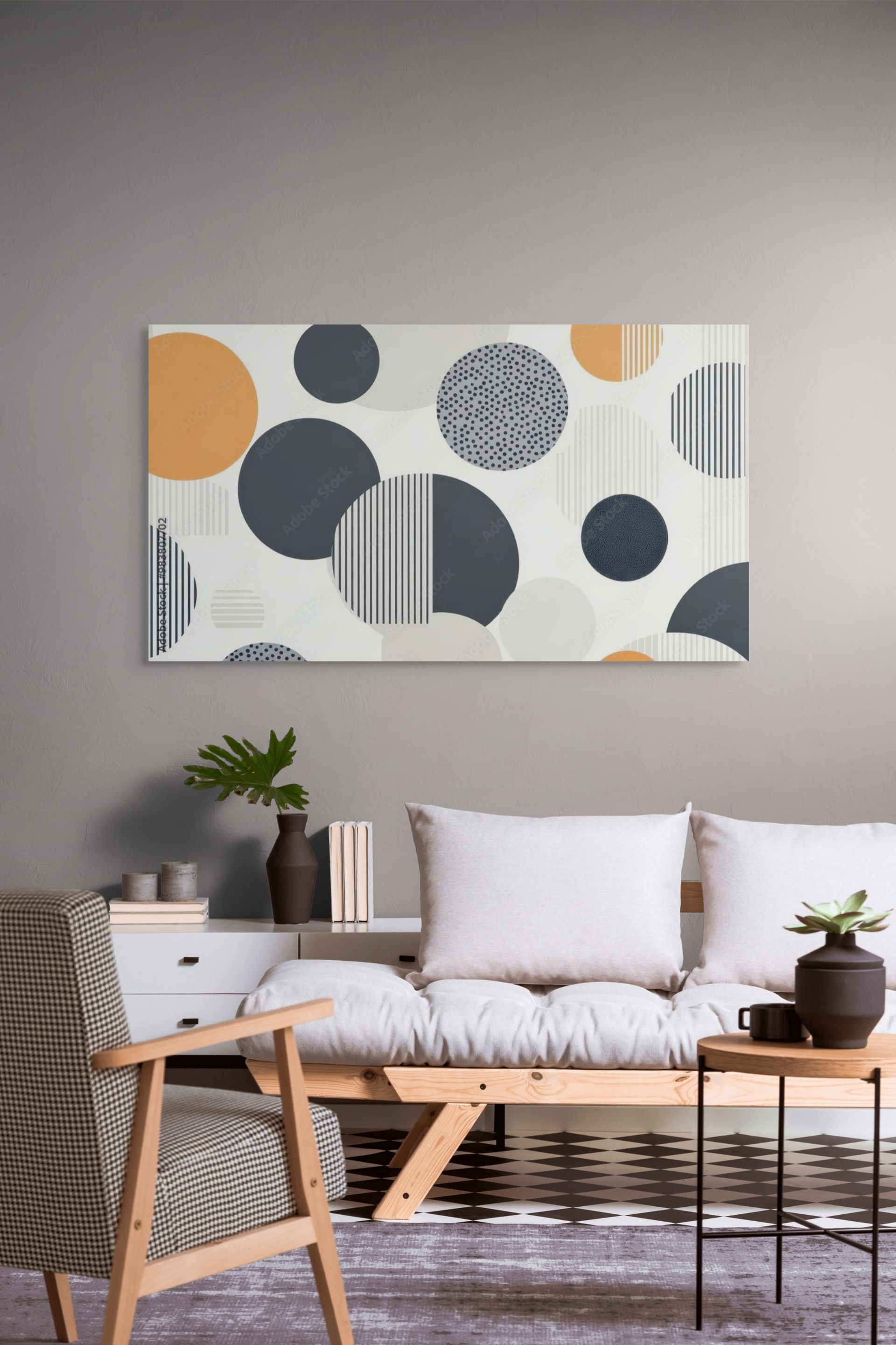 Obraz drukowany na płótnie – Geometryczne koła w stylu modern